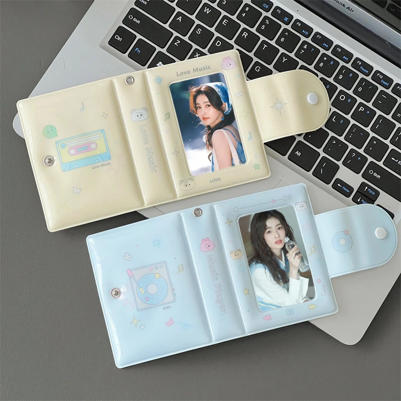 Music Player Square Card Case PVC Stargazer Small Card Organiser Book Card Book ID Bag Kpop Idol Photo Loose-leaf Binder