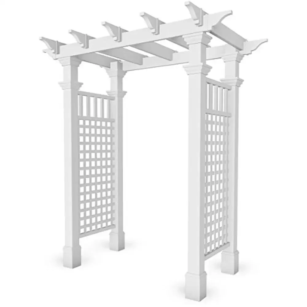 

Vinyl Arbor with Lattice Detail Durable BPA & Phthalate-Free White Color 58"x86