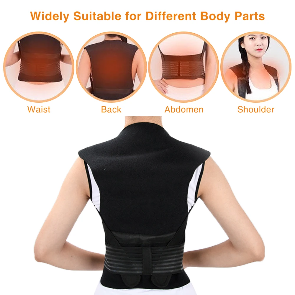 111pcs Magnetic Heating Vest Adjustable Back Support Belt Self-Heating Back Posture Corrector Ridge Back Lumbar Pain Relief Belt