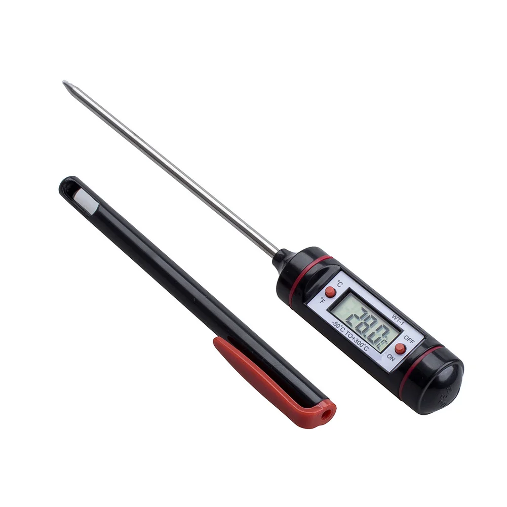 Termómetro Digital multifunción de acero inoxidable para el hogar, pantalla LCD de alta precisión, práctico, para hornear alimentos, tipo bolígrafo duradero