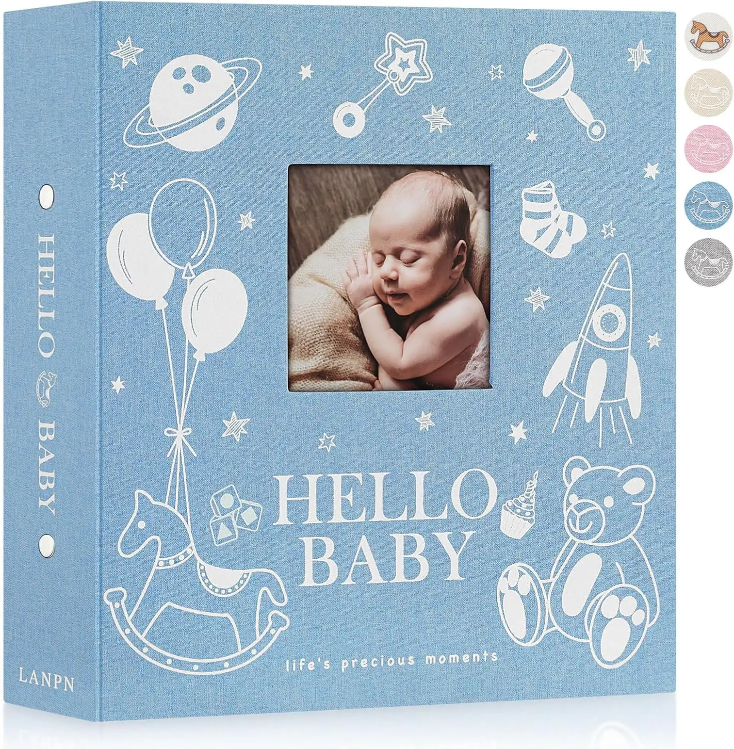 

Baby Photo Album 4x6 600 Pockets, Linen Cover Photo Book Newborn Bebe Album Memory Book with Front Window Holds 600 Hori