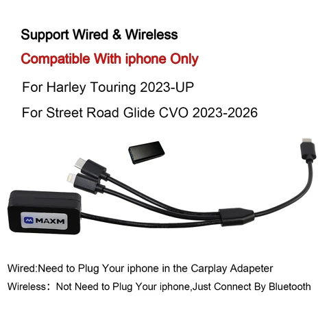 Мотоциклетный беспроводной адаптер Carplay для Harley 2023-UP 121CVO 117CVO Touring Street Road Glide для iPhone
