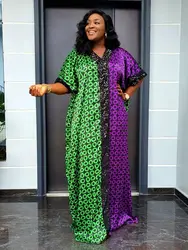 African Dresses for Women Muslim Fashion Sequin Kaftan Abayas Robe Dashiki Traditional Africa Clothes Ankara Evening Gown