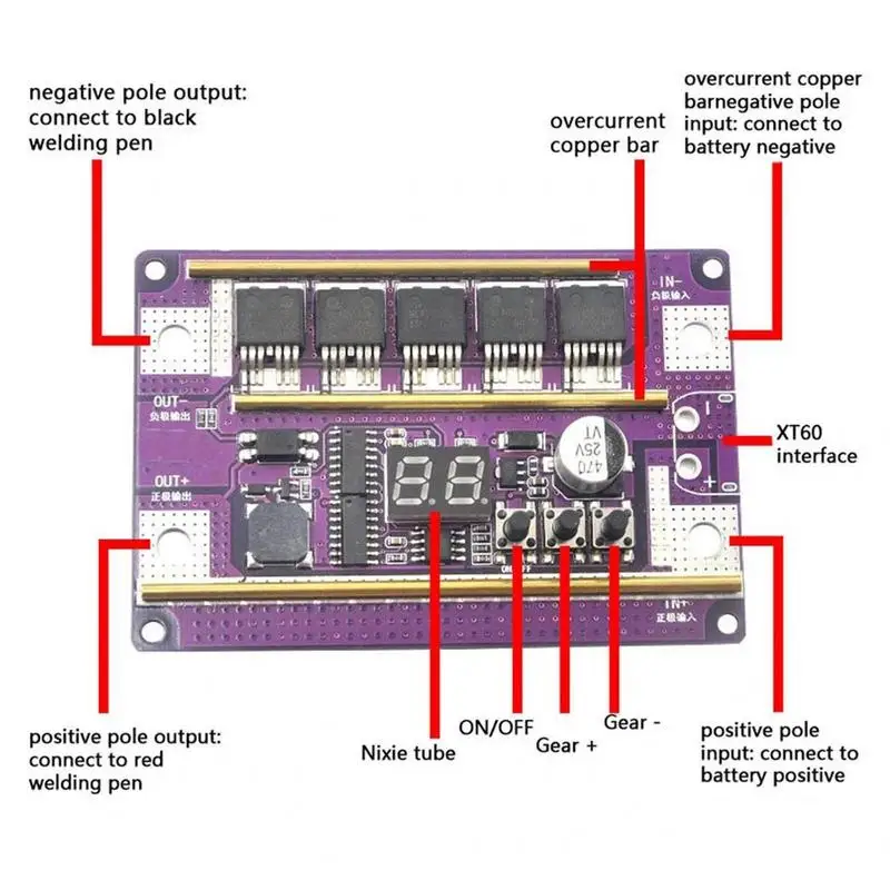 Spot Welder Control Board 99 Gears Power Spot Welder Machine Portable DIY Mini Size Lithium Battery Spot Welding Machine For