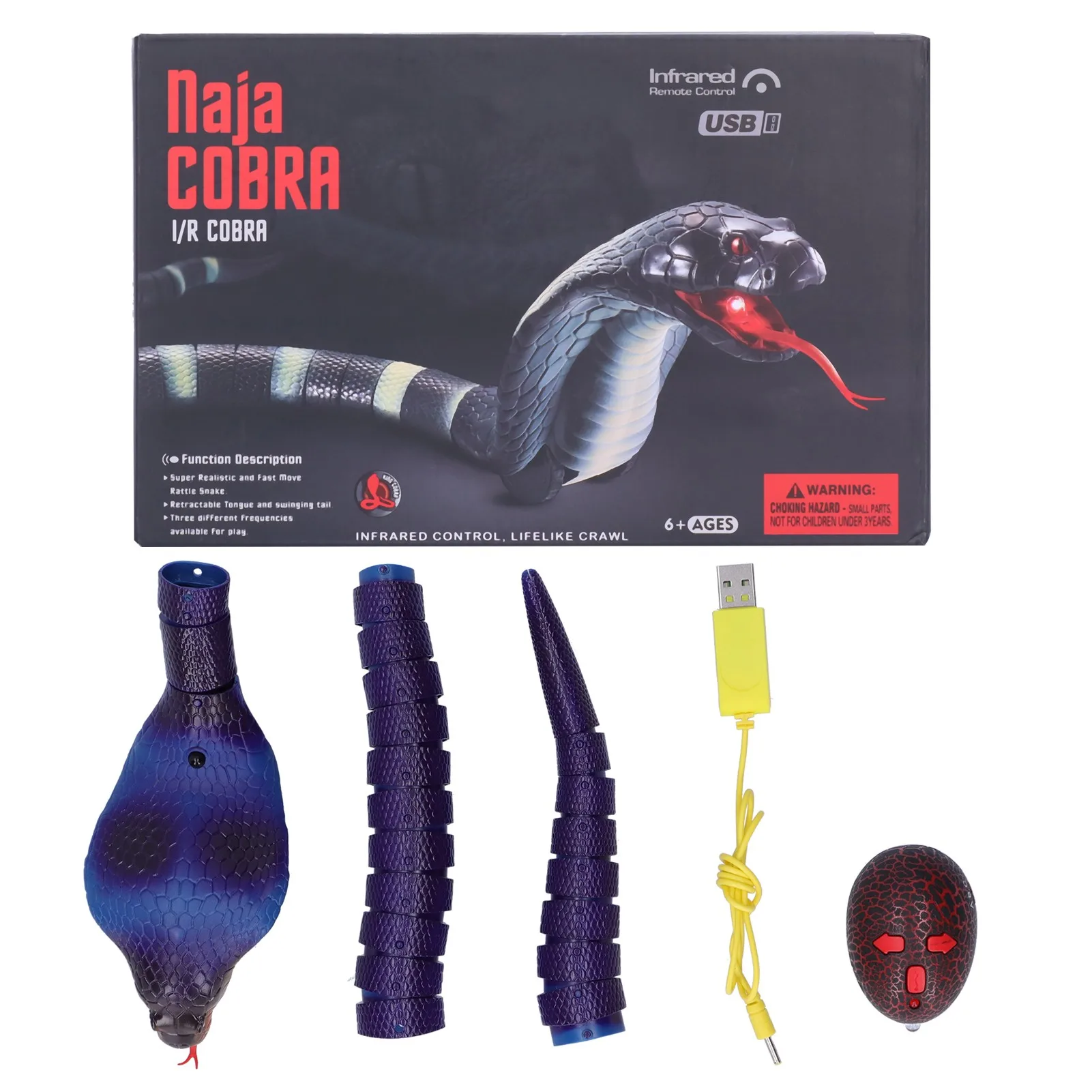 Infrared Remote Control Snake Toy Simulation Snake Animal Model Electric Trick