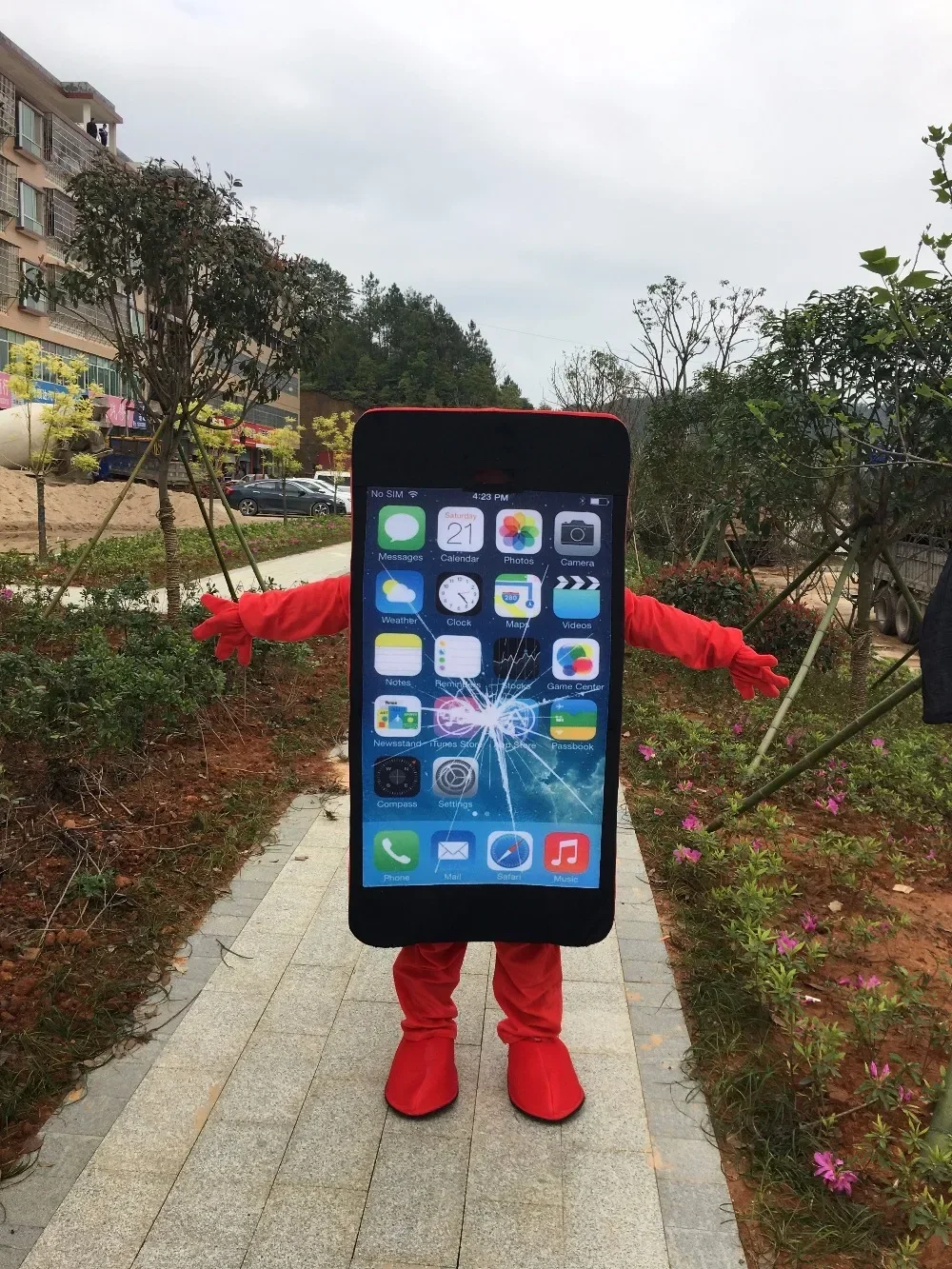 Disfraz de Mascota de iPhone para teléfono móvil, disfraz publicitario para Celebración de tienda de teléfono móvil, vestido de fantasía para fiesta, Carnaval de animales