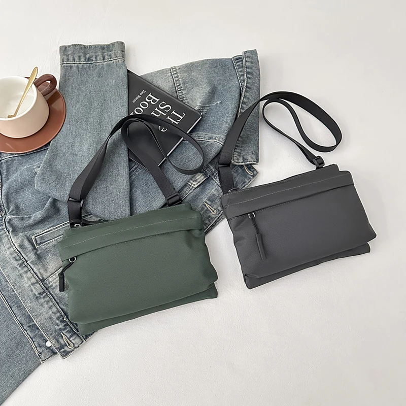 Mode Freizeit Nylon Umhängetasche Einfarbig Wasserdichte Cross-body Unisex Messenger Tasche für Männer Und Frauen – Detail 6