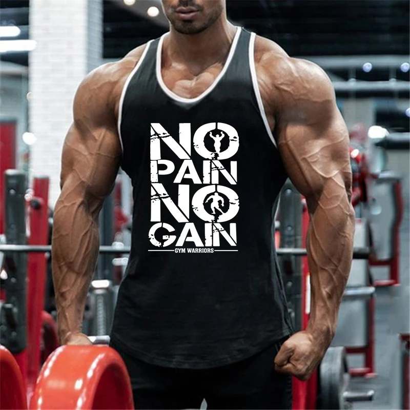 Mens Fitness Slim Fit Vests Summer Cotton Breathable Sleeveless Tank Tops Muscle Shirts Gym Bodybuilding Running Sport Singlets