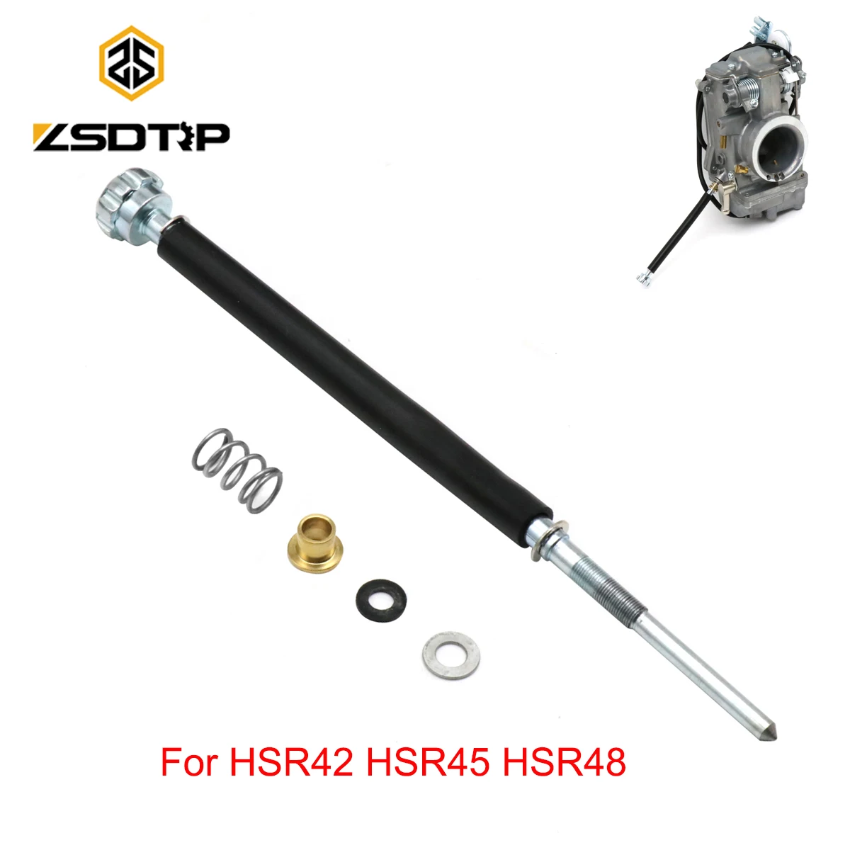 ZSDTRP Long/Short Flexible Cable Idle Screw for Mikuni HSR42 HSR45 HSR48 Flatslide Carburetors Idle Adjuster Screw 990-605-065 