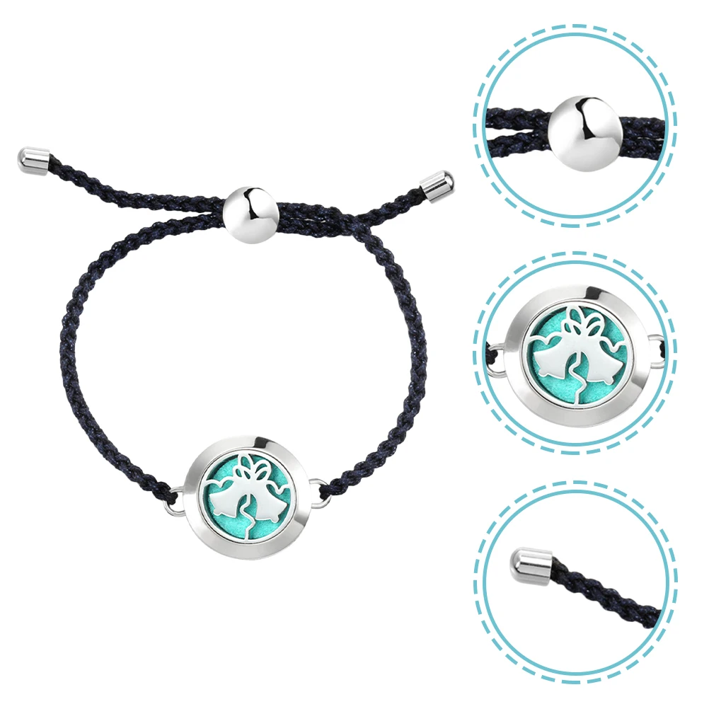 

Essential Oil Diffuser Bracelet Aromatherapy for Women Wrist Bracelets Locket Black Jewelry Miss