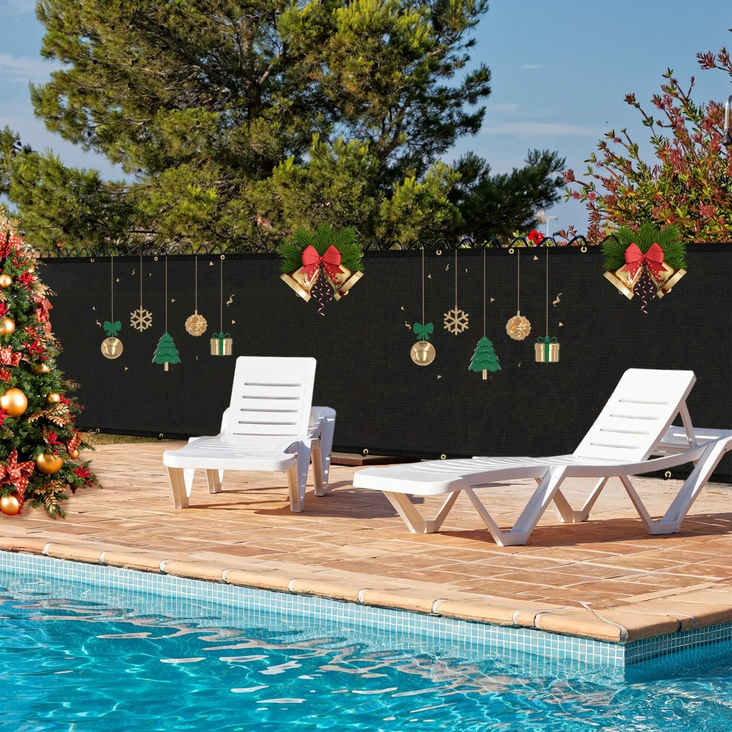 【تركيب مريح لشبكة ظلة الشمس】مجهزة بإبزيم نحاسي متين وخياطة معززة، شبكة مظلة خارجية سهلة التركيب