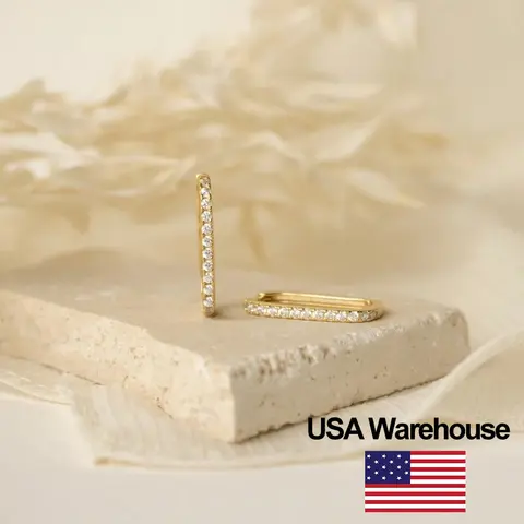 925 Sterling Silver High Quality Round Zircon Simple Shiny Oval Hoop Earring For Women Anniversary Partyt Fine Jewelry