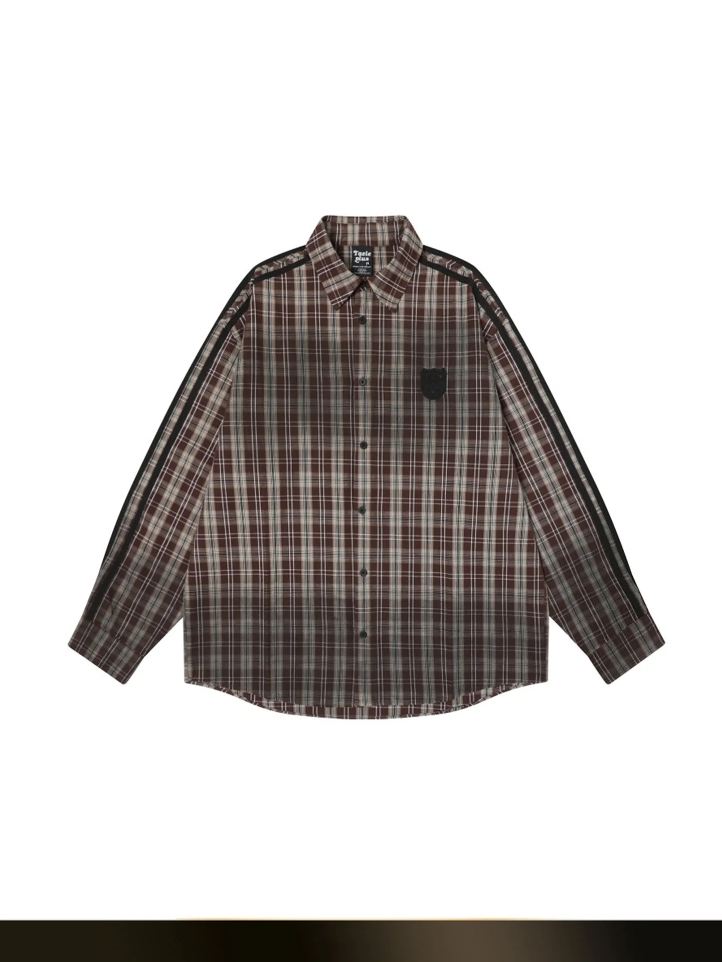 

American Retro Tie Dye adient Long Sve irt Autumn Commute Patchwork Star Collar irt Jaet Loose Fit Youth Trend Cot...