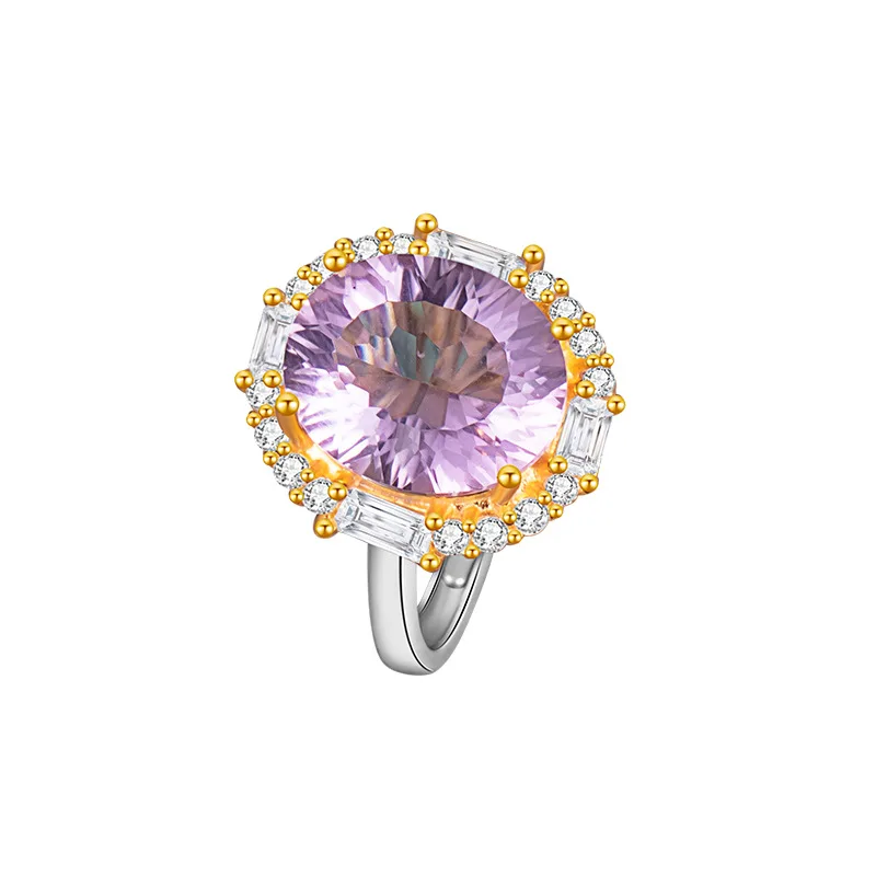 

Кольцо из стерлингового серебра S925 с цветными драгоценными камнями и натуральным кристаллом топаза для женщин, роскошное обручальное украшение, подарок