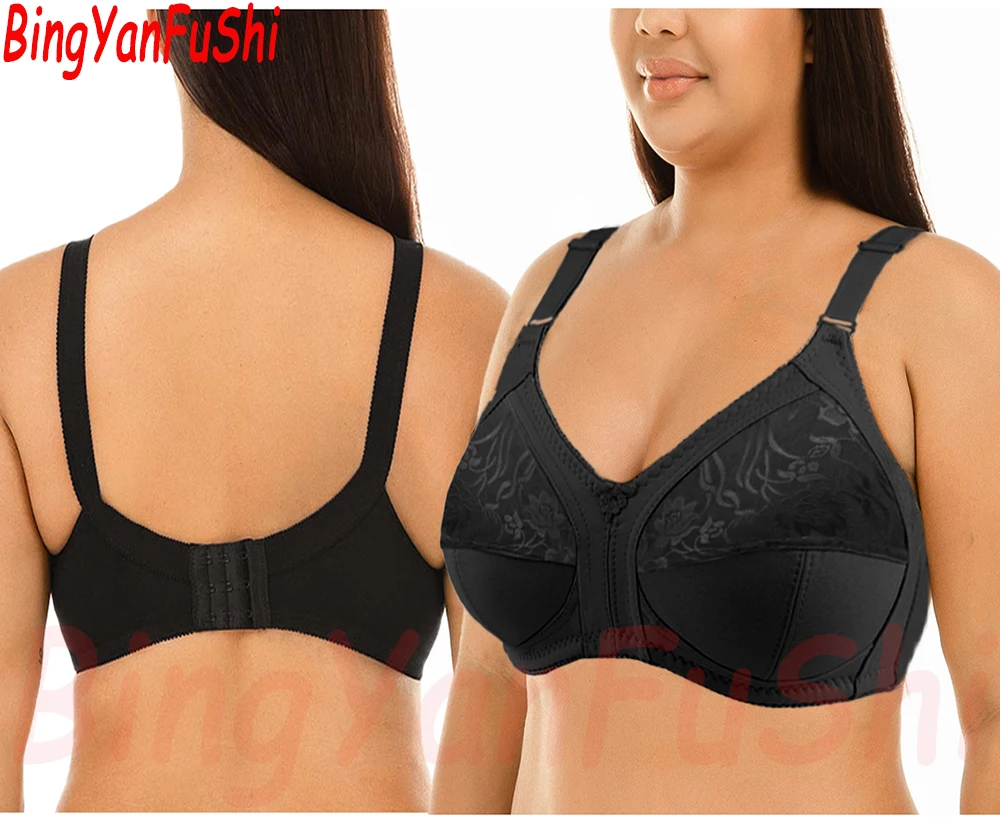 One-Piece Push Up Sport Bras For Women Cotton Bralette Underwear Top Large Bust Size 115E 110F 105F 100E 100D 95E 90E 85D  C02