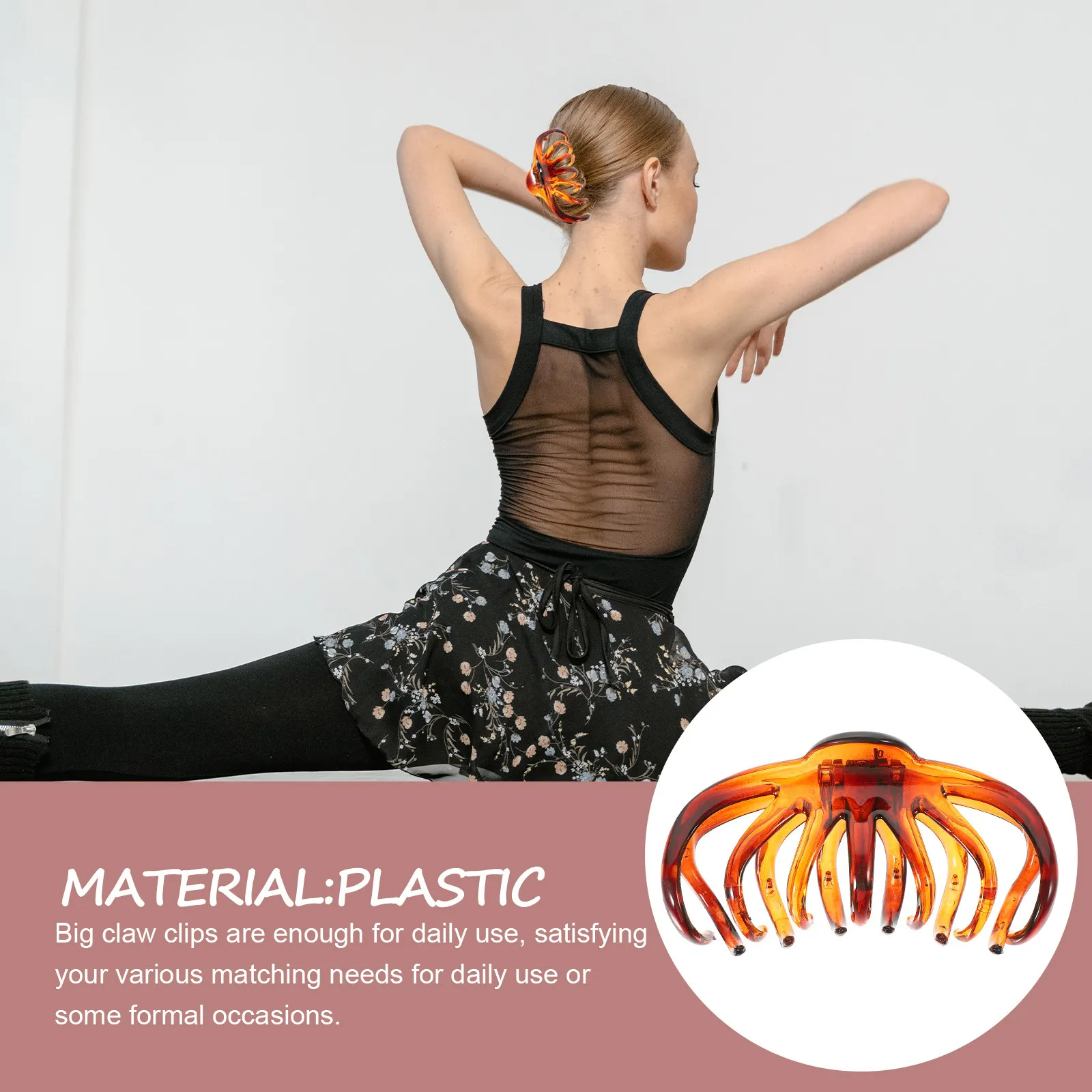 

6pcs Large Retro Claw Clips 10.5cm Transparent Hair Accessories for Women Thick Thin Hair Styling Daily Formal Jaw Gripper