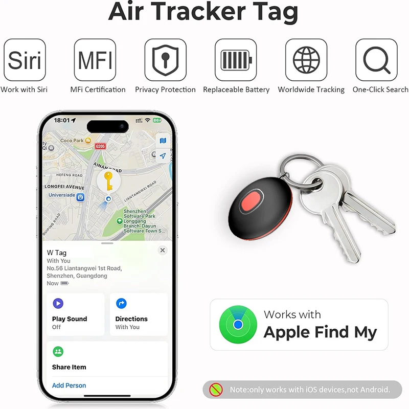 

Air Tag Anti-loss Trackers Sport Tracking Find My Elderly kays Bag Waterproof Andriod Available Mini Finders