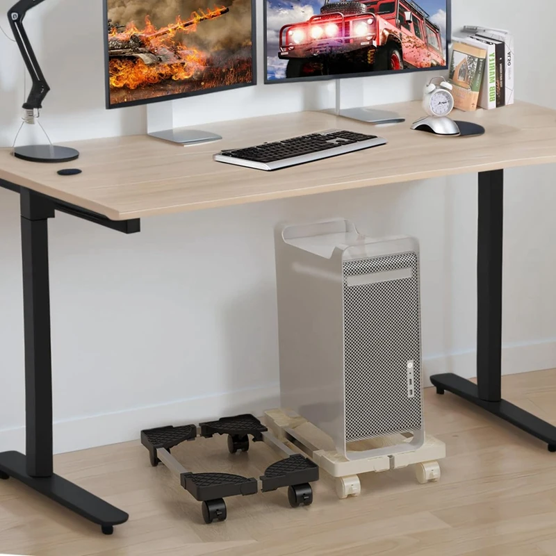 Tower Stand,Adjustable Mobile CPU Stand,CPU Holder PC Tower Stand With Rolling Caster Wheels, Pc Floor Riser Stand