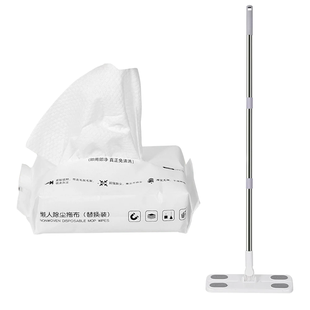 360 Degree Rotation Floor Mop with Disposable Mop Pad Dry & Wet Flat Mops Static for Hardwood Laminate Tile Floor Cleaning