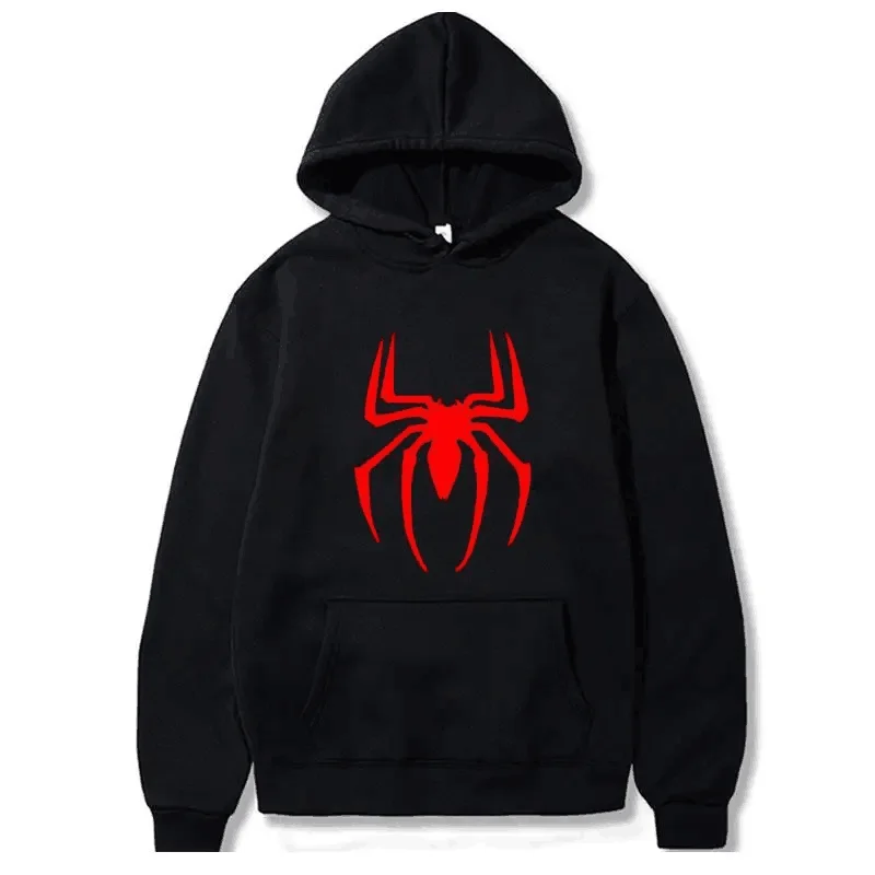 2024 Sporty Cotton top New Men's Hoodie Street Fashion Spider Print Sweatshirt Fleece Hoodie Ladies Casual Funny Loose Hoodie