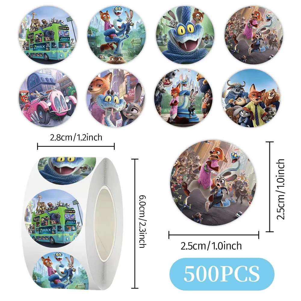 500pcs New Zootopia Stickers, Popular Anime Judy and Nick Cute Merchandise Sticker