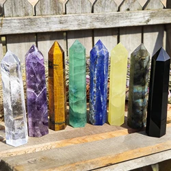 15cm Natural Amethyst Single Pointed Hexagonal Prism Crystal Wand Big Size Lapis Lazuili Tower Home Decoration Labradorite Craft