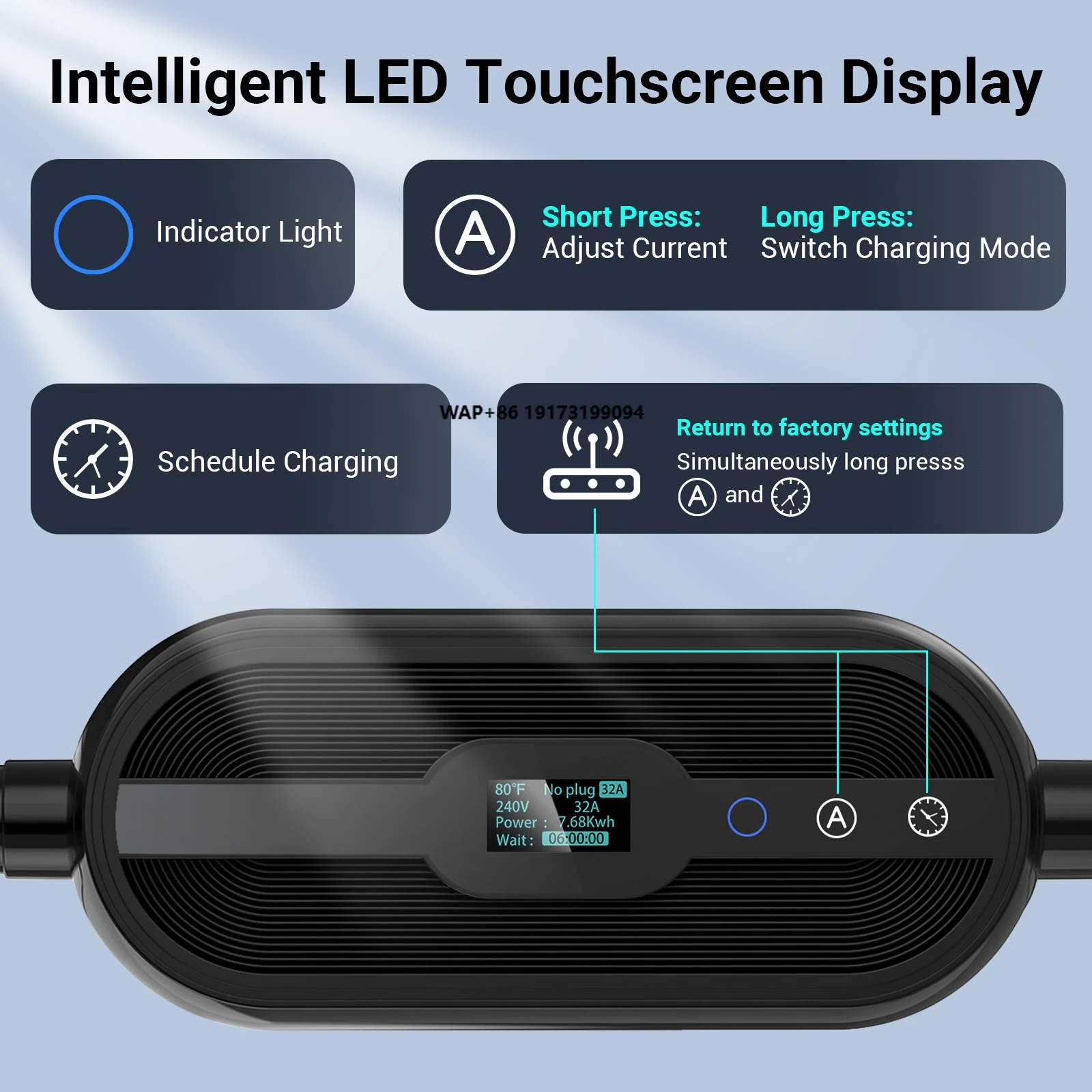 

Tera US ev charger cable J1772 7kw portable ev charger & Wall Mount Wi-Fi&BT app control ac ev charger UL 25FT Cable P01