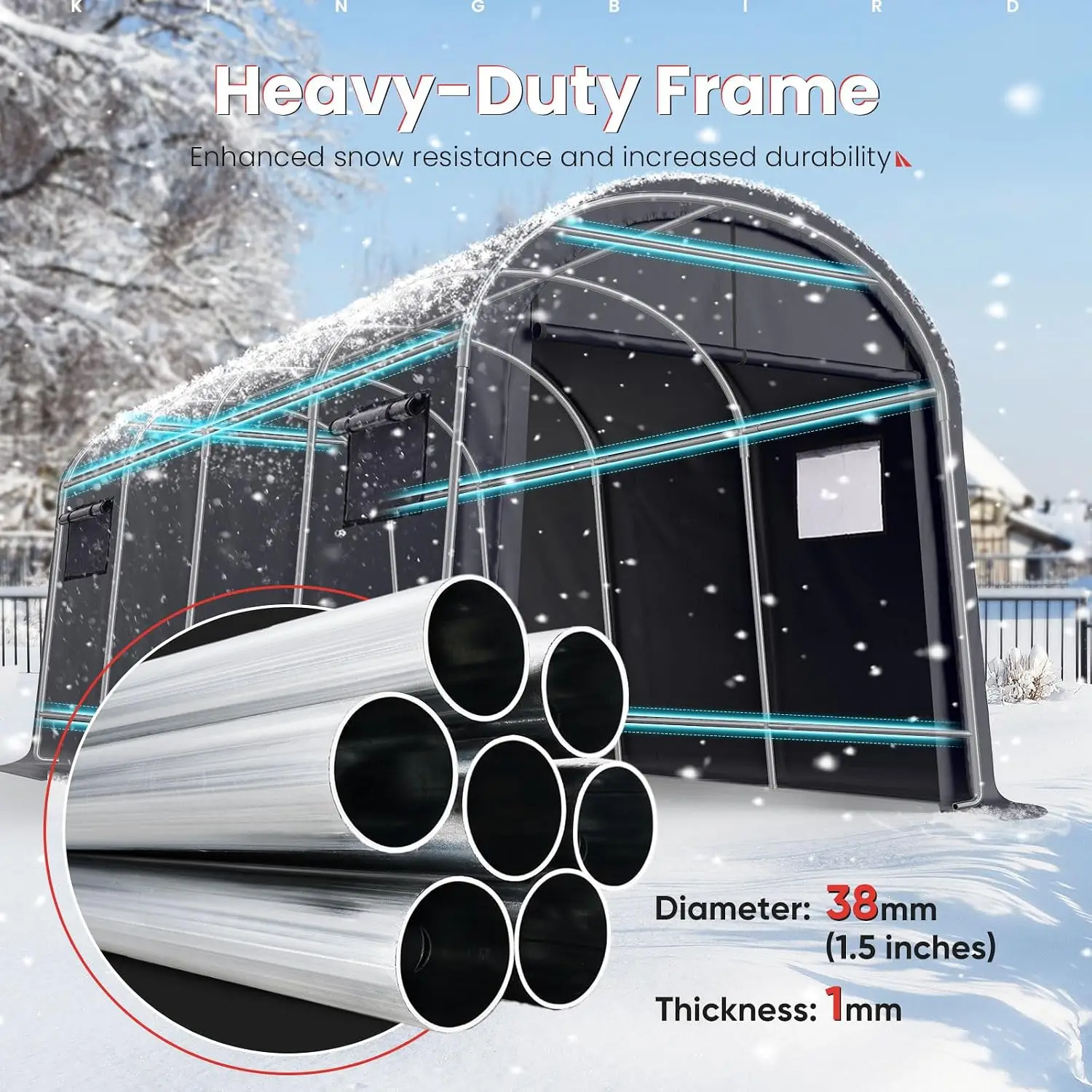Round Carport Shelter with Roll-up Windows Heavy Duty Portable Canopy Storage for Boat Patio Furniture Mower 10x20ft, Customized