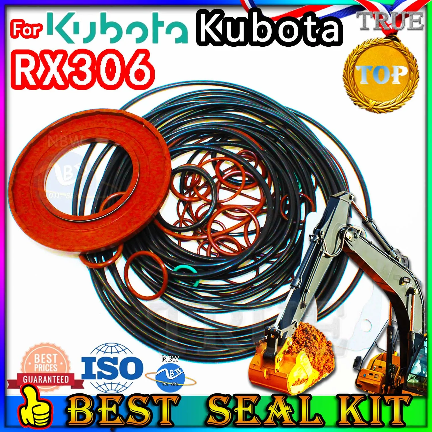 

For Kubota RX306 Oil Seal Repair Kit Boom Arm Bucket Excavator Hydraulic Cylinder Dust Bushing FKM High Suppliers Manufacturers