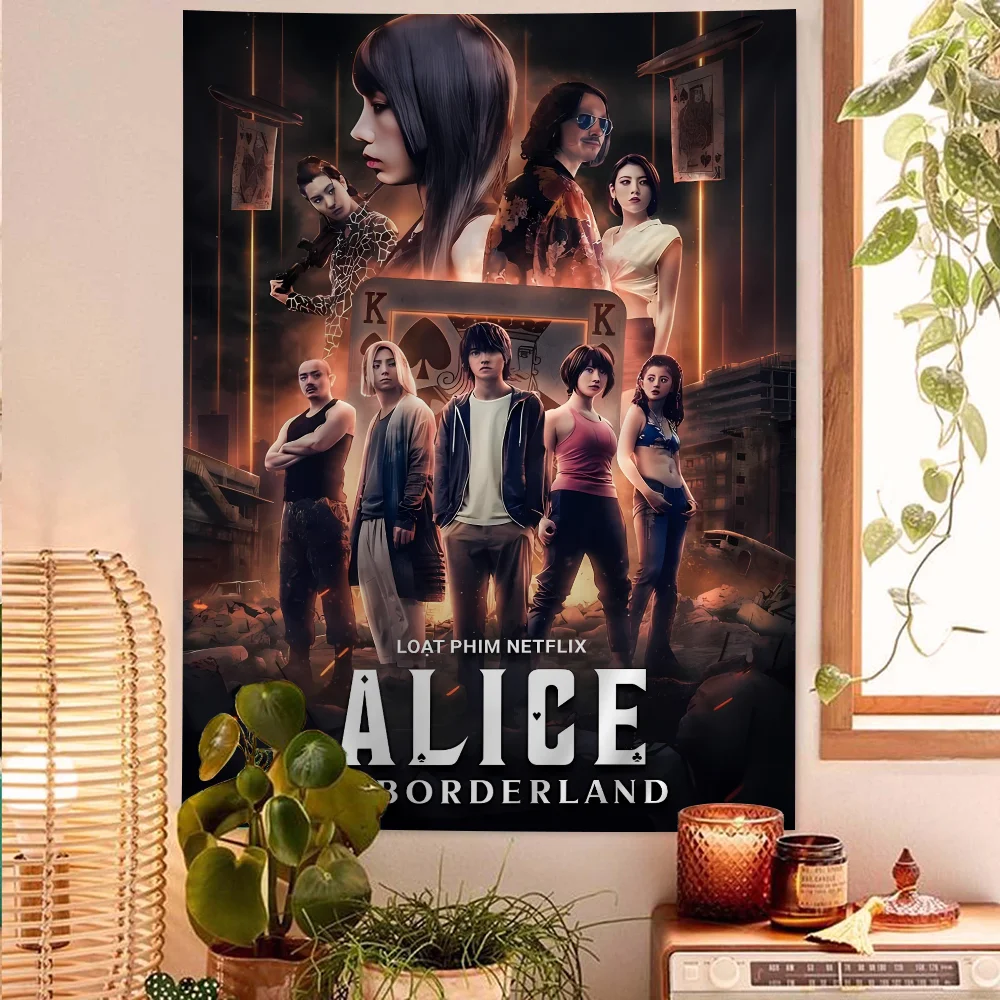 Hot TV Alice In Borderland Printed Large Wall Tapestry Indian Buddha Wall Decoration Witchcraft Bohemian Hippie Wall Art Decor