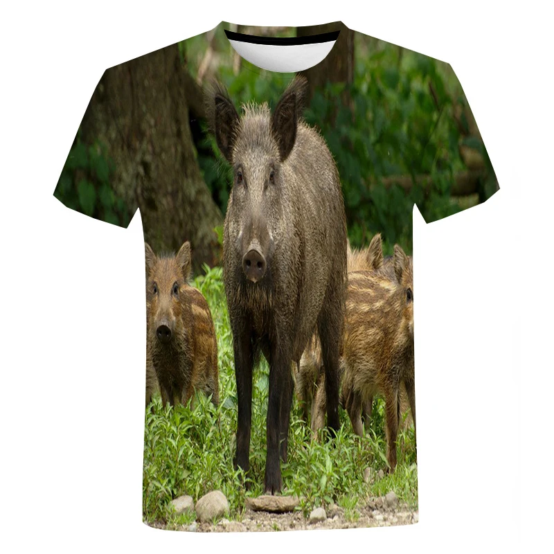 Fashion Summer Animal Boar 3D Print T-Shirts Men Women Round Neck Short Sleeve T Shirt Oversized Harajuku Y2k Tees Tops Clothing