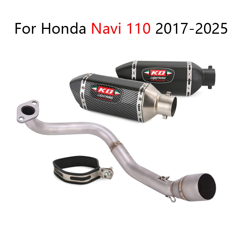 

Slip On For Honda Navi 110 2017-2025 Motorcycle Full Exhaust System Header Link Pipe 51mm Muffler With DB Killer Stainless Steel