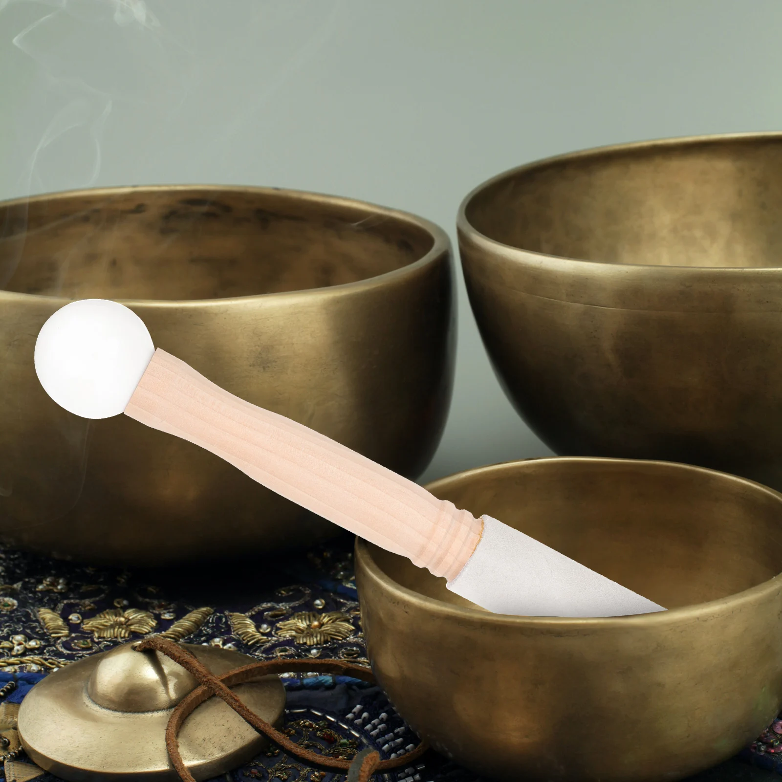 

Tibet Wooden Singing Bowl Mallet Buddha Sound Bowl Knocking Stick Durable Tibetan Meditation Stick for Yoga Healing Therapy