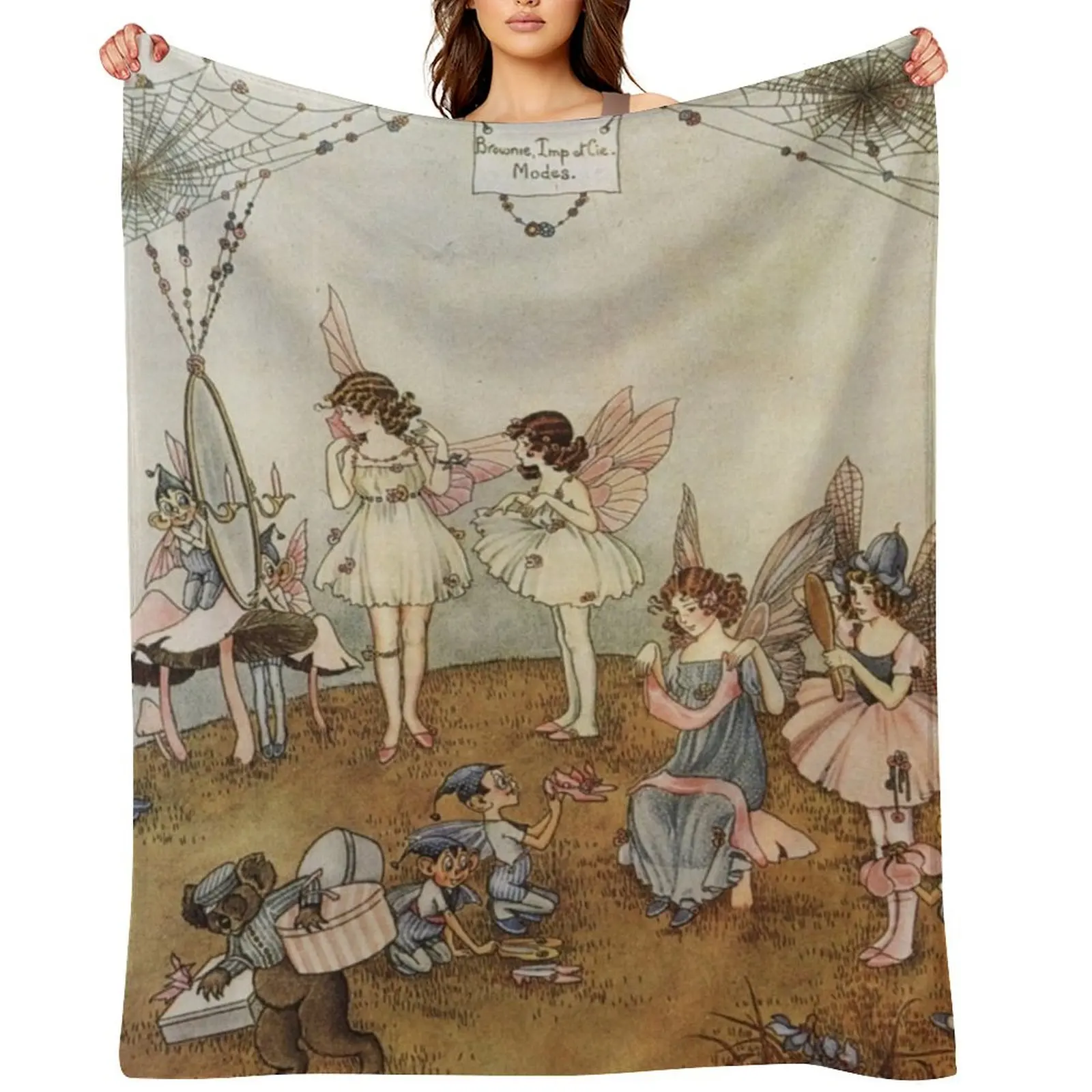 

“Fairy Frocks” by Ida Rentoul Outhwaite Throw Blanket Thins Decorative Beds Decoratives Single Blankets
