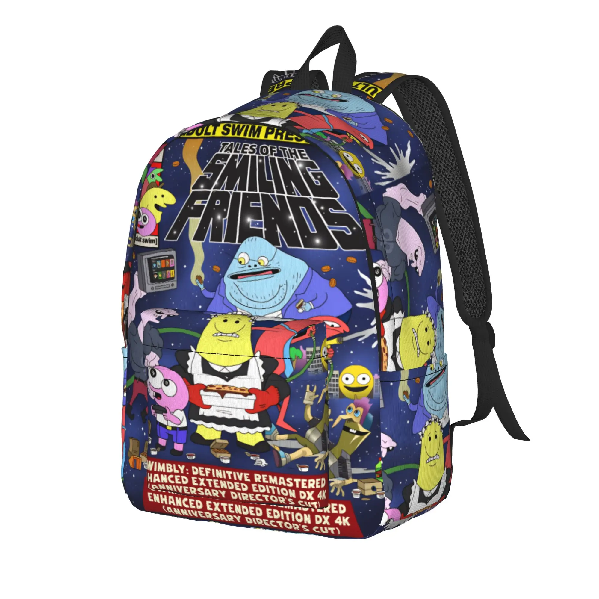 Smiling Friends Pim And Charlie Backpack Youth  Pattern Backpacks Polyester Cool School Bags Travel Designer Rucksack