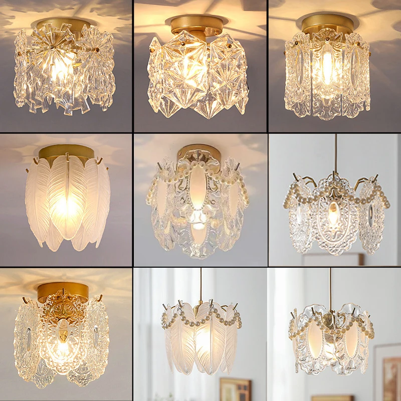 

Modern bedroom crystal lamp living room ceiling crystal chandelier hotel corridor aisle interior decoration lamps