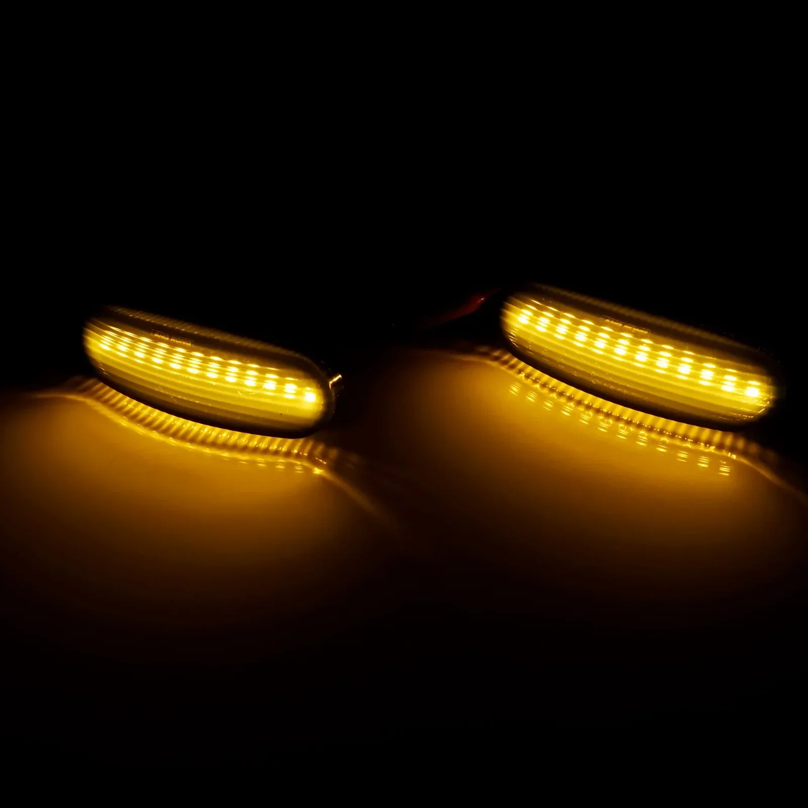 ANGRONG 2X Czarny przydymiony kierunkowskaz boczny LED Repeater Light Amber dla Fiat Punto Panda Qubo Stilo