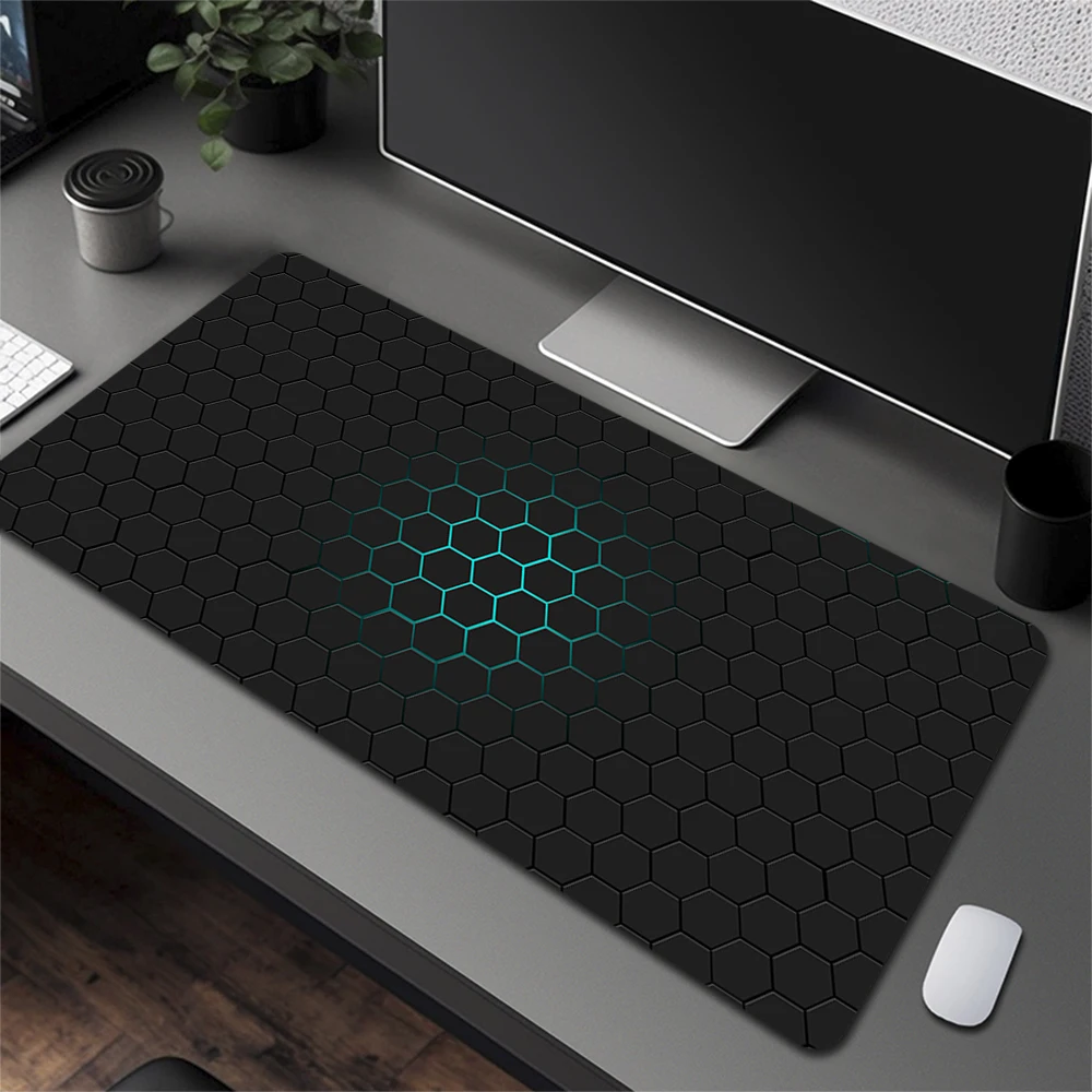 

Gamer Large Mouse Pad Hexagon Non-Slip Mousepad 900x400mm Geometry Gaming Mouse Mat Game Rubber Desk Pad HD Print Keyboard Mat