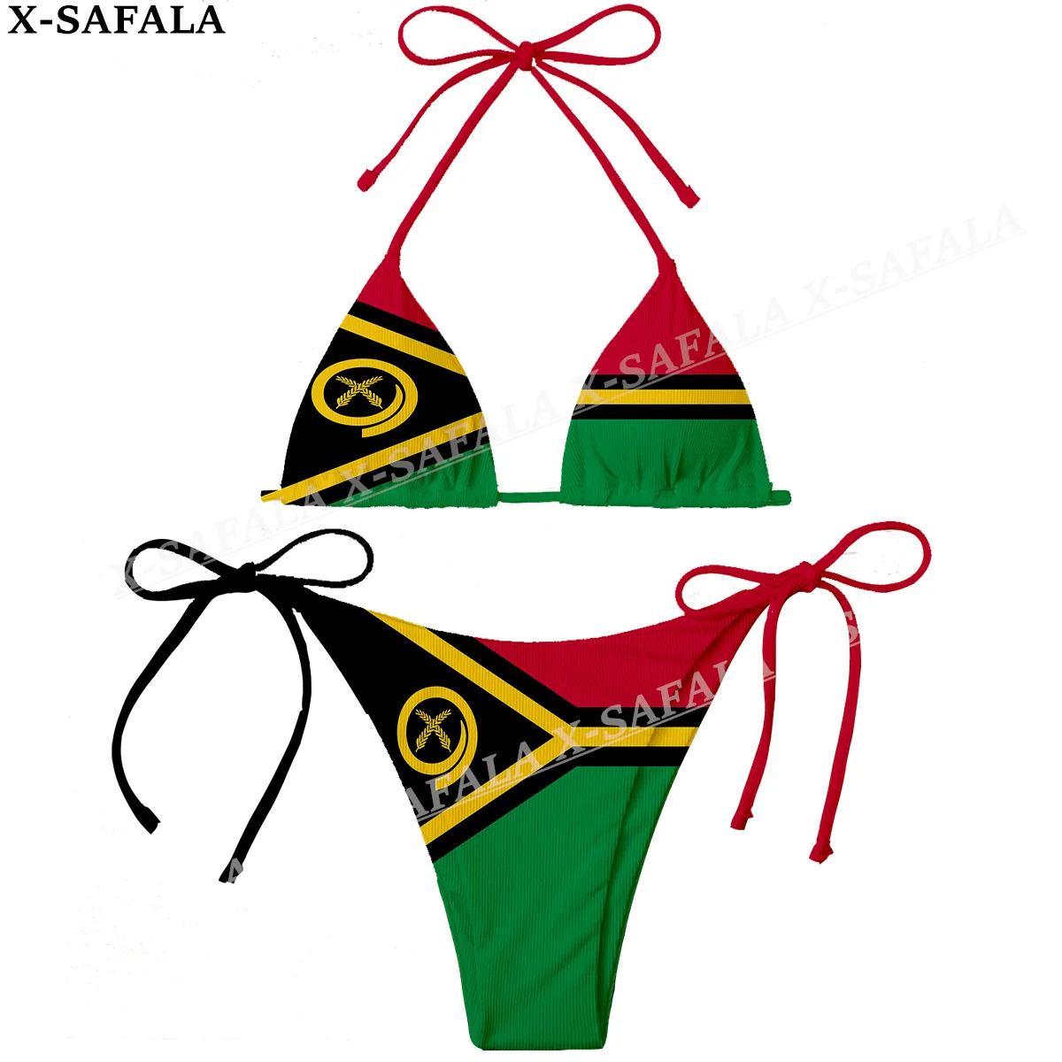 Vanuatu Country Flag 3D Print Women Micro Sexy Bikini Bra Set Summer Beachwear Sexy Beach Two Pieces Bathing Suits Swimwear