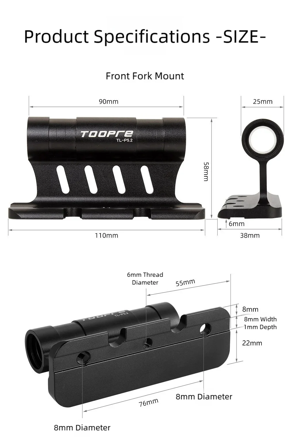 TOOPRE Fahrrad-Vordergabel- und Hinterrad-Halterung für Autodach, Transporthalterung für Schnellspanner/Steckachse, Rennrad- und MTB-Fahrrad-Parkhalterung – Detail 25