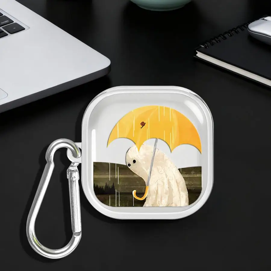 

Oil Painting Ghost Case For Samsung Galaxy Buds 4 Pro 2Pro 3Pro 3 FE Live 2 4Pro Clear Earphone Cases Cover With Hook