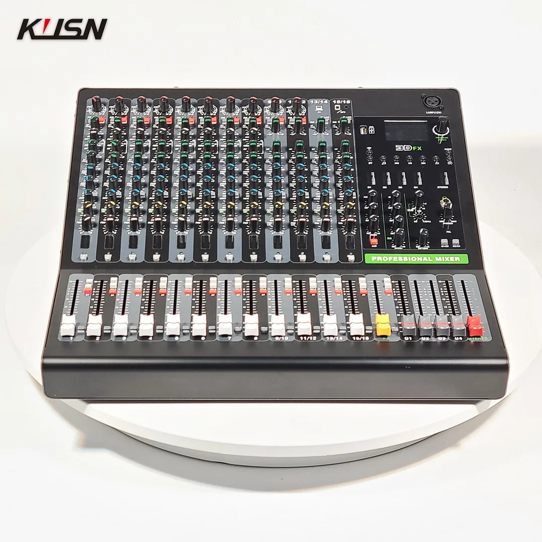 16 Channel 12 DSP Audio Mixer Professional Noise Gate Conference Audio Mixing Soundcraft Sound Power Console with Bluetooth