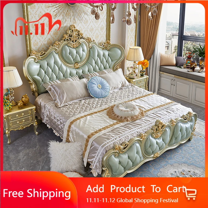 

European Design Bed Luxury Double Adult Unique Quality Unusual Modern Bed Lounge Queen Simple Unusual Beliche Home Furniture