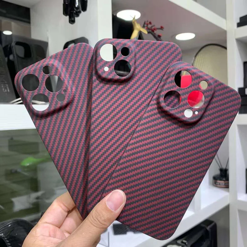 Case for iPhone 14 Pro Max Plus Real Carbon Fiber Aramid Anti-explosion Full Coverage Mobile Phone Protective Cover Protection image 5