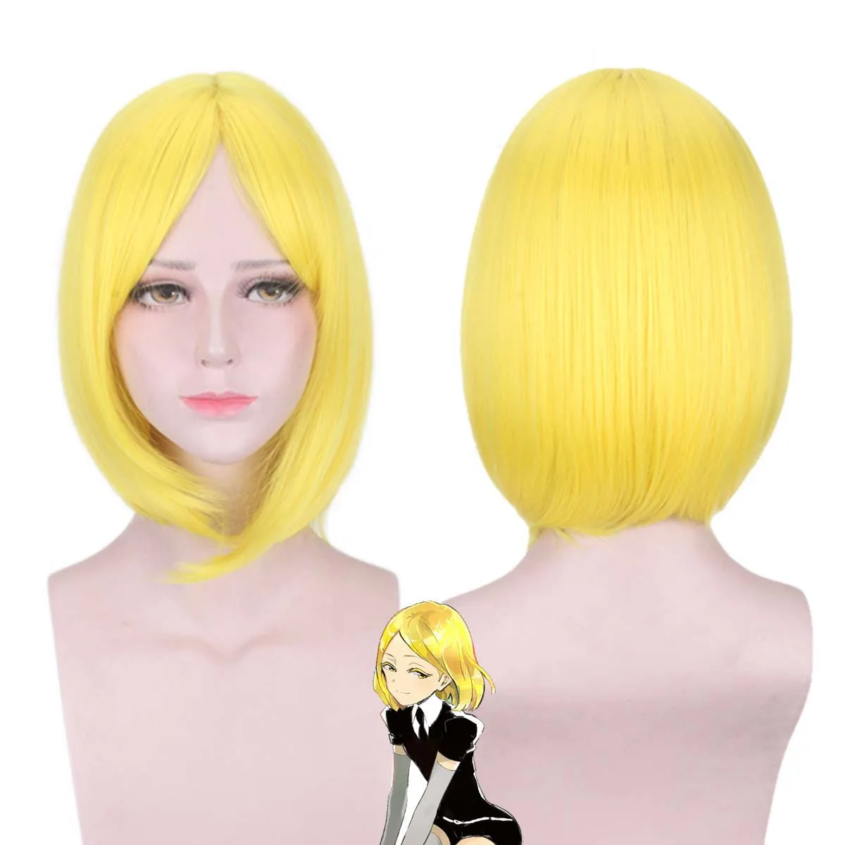 

Аниме Страна блестящих желтых бриллиантов термостойкий синтетический короткий желтый парик из волос