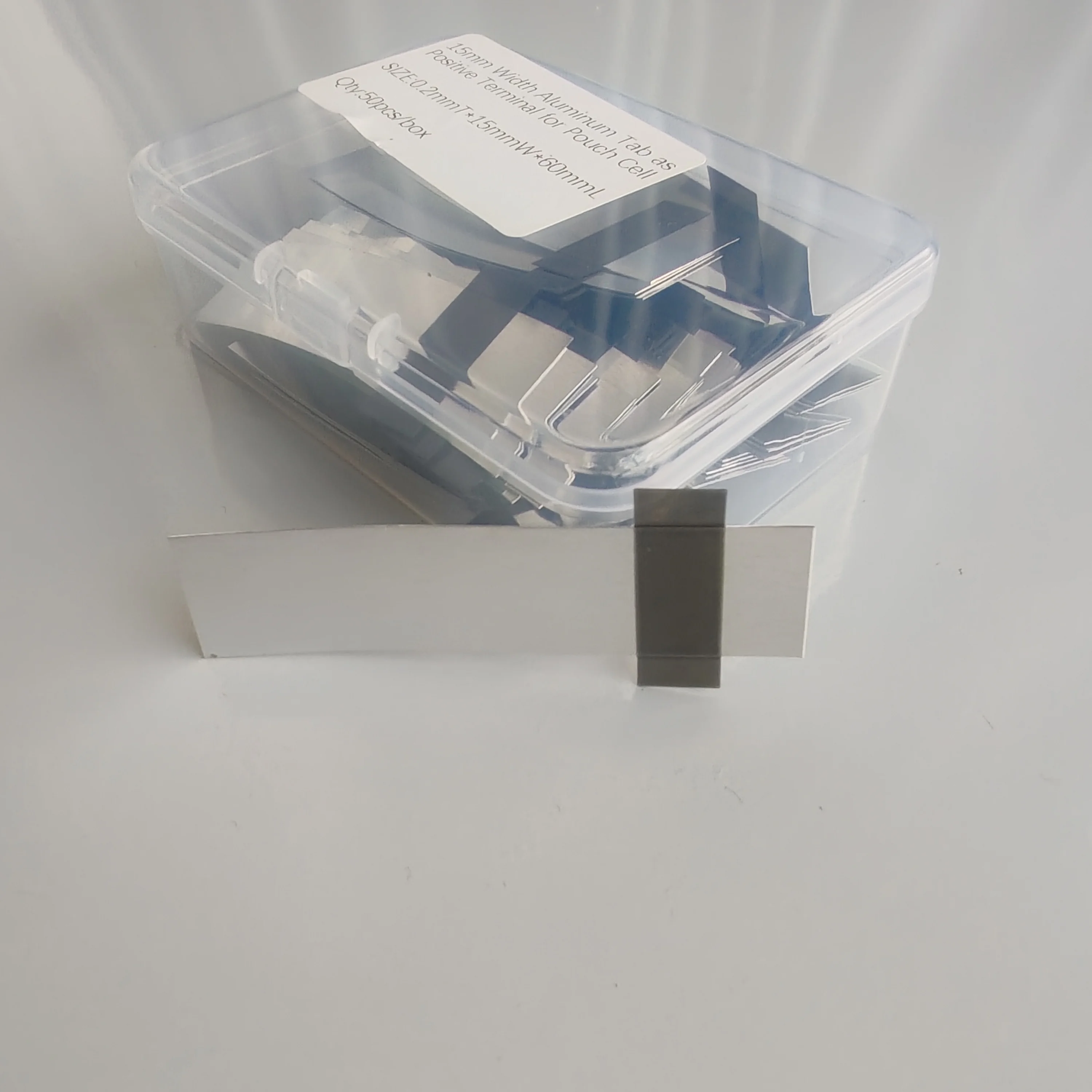 Aluminum Tab with Adhesive Polymer Tap as Cathode Terminal for Pouch Cell, 0.1-0.2mm Thickness, Low Resistance