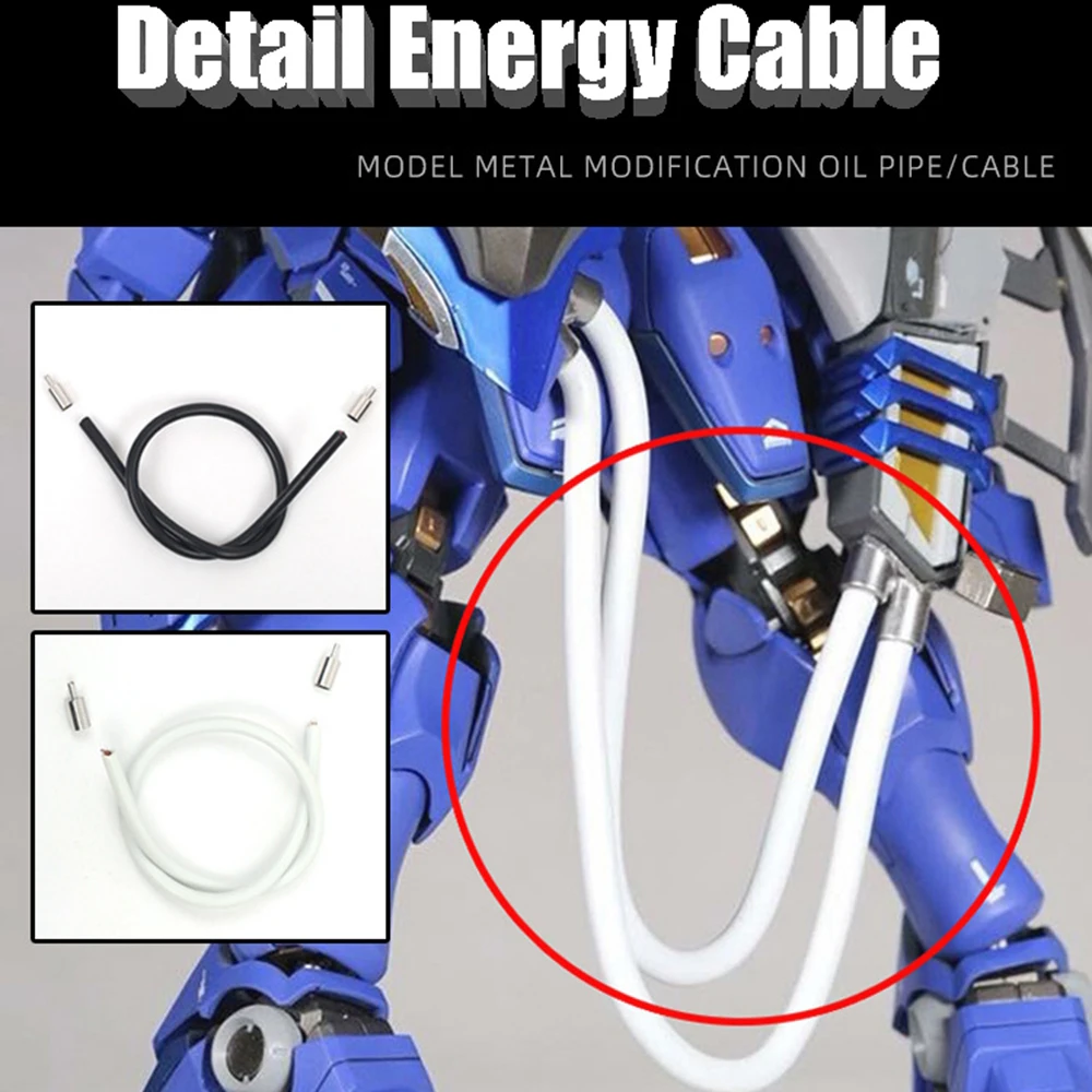 Model Modification Parts Model Metal Detail Energy Cable Tube Pipe for MG 1/100 HG RG 1/144 Wire White Black Model Tools