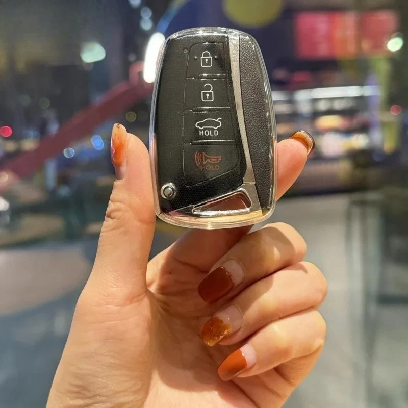 

Чехол для автомобильного ключа с 3 4 кнопками для Hyundai Santa Fe Sport Ix45 Equus Centennial Genesis G80 Grandeur Azera 2013-2016, чехол-брелок