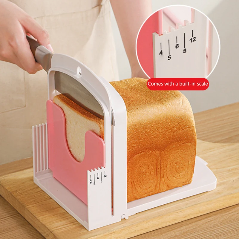 

Toast Bread Slicer Stand Foldable Loaf Cutter Rack Baking Tool Cutting Guide Plastic Slicing Tool