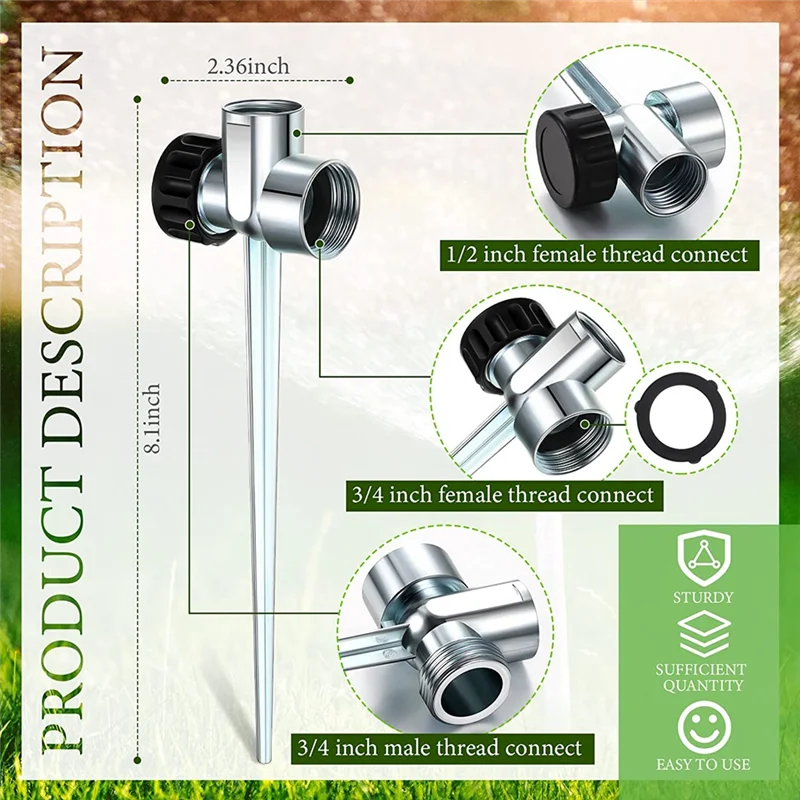 GOOD-30 Pack 1/2-дюймовый спринклер с шипами, цинковый поток, сквозной спринклер для полива газона для газонов и садовых спринклеров